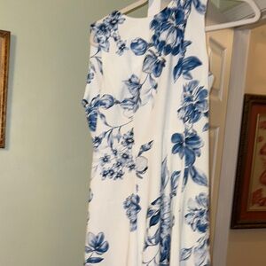 Calvin Klein One Shoulder Blue Floral Dress